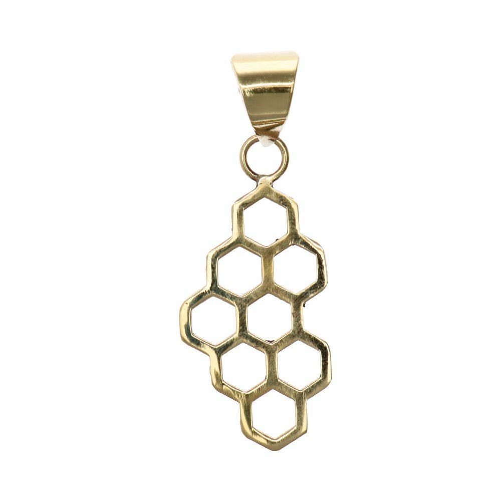 kette anhänger bronze bienenwabe geometrie