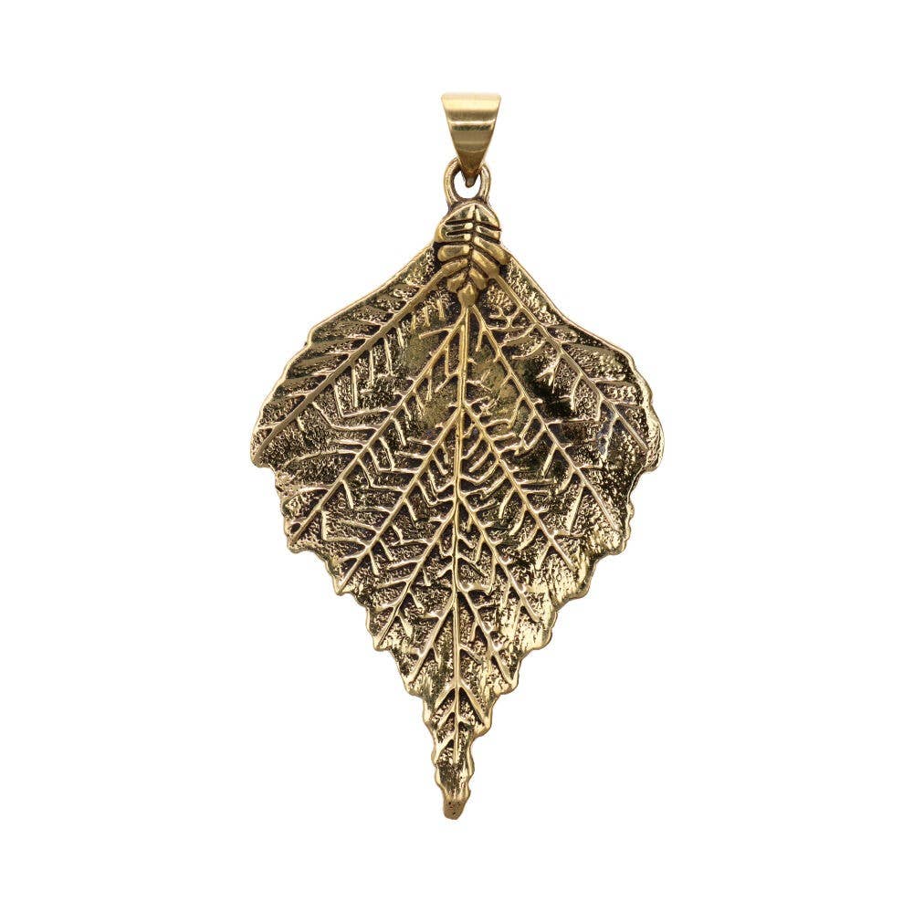 schmuck anhänger bronze blatt