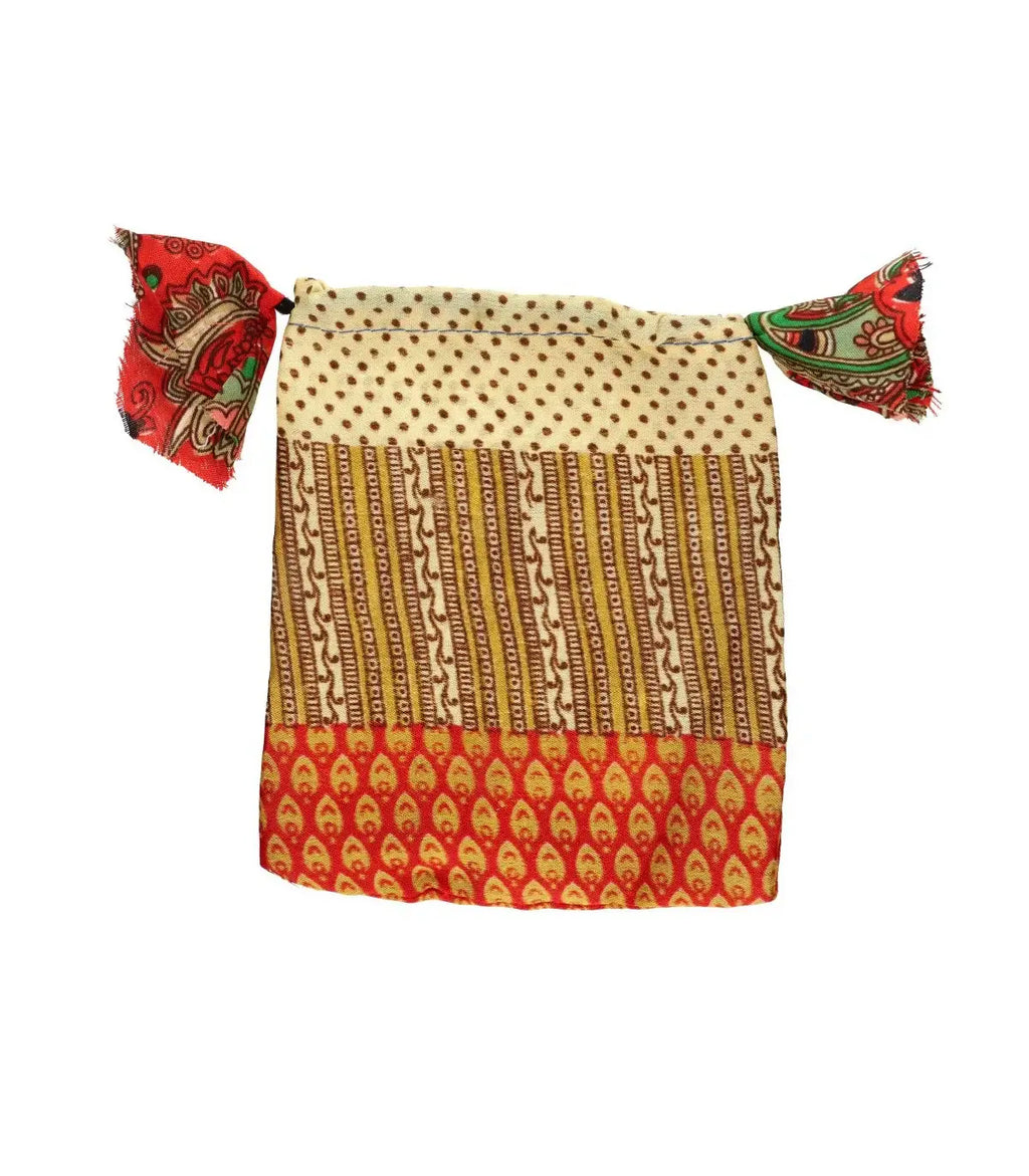 Handgenähte kleine Stofftaschen aus Indien –  Fair Trade - Perfekt als Geschenkverpackung