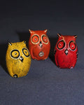speckstein eule rot gelb orange handarbeit kenia