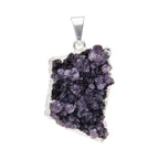 Small pendant with amethyst druzy, silver-plated