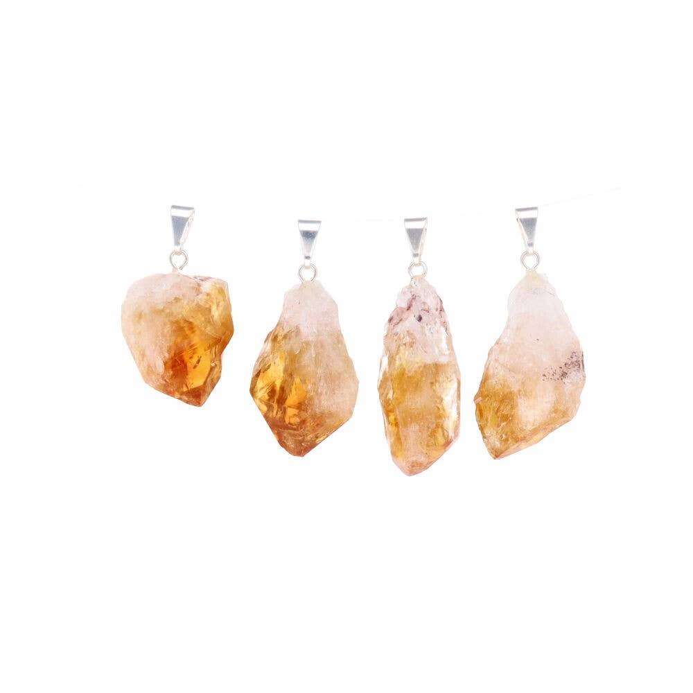 Pendentif pointe de citrine brute chauffée 1