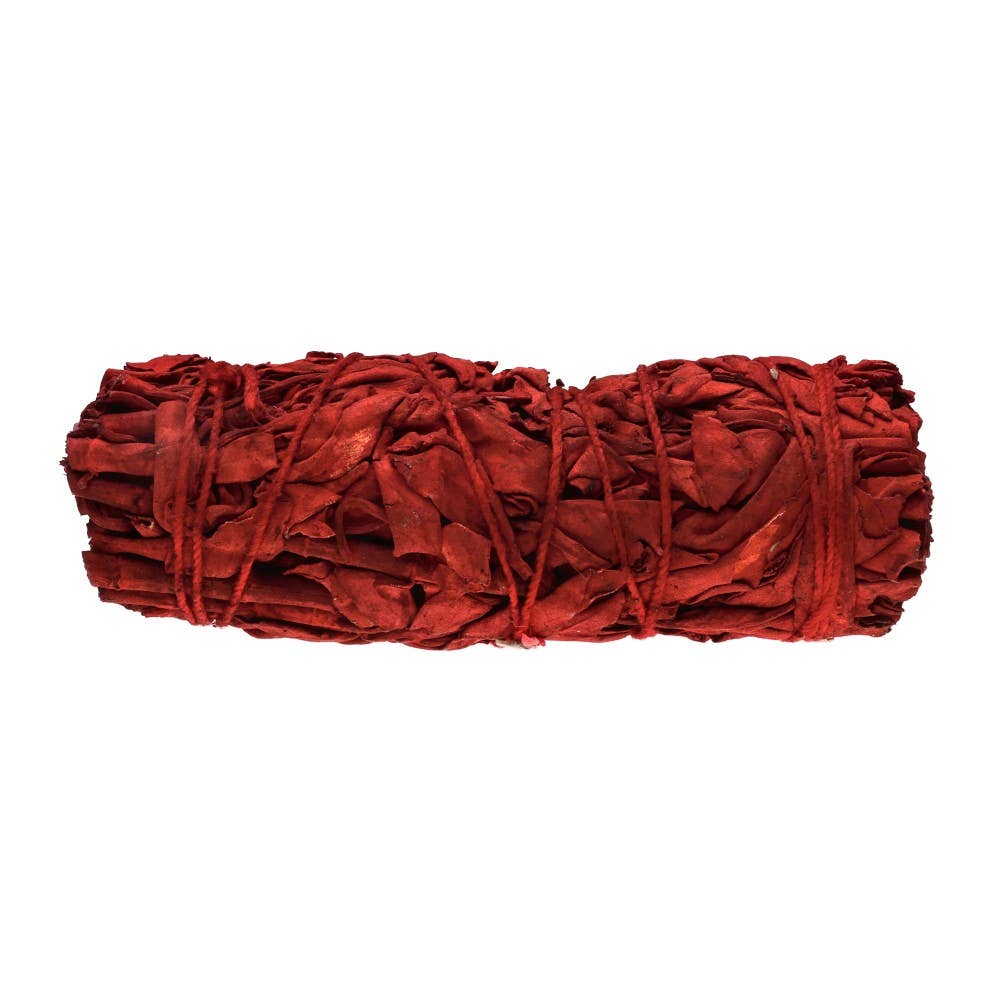 Räucherbündel/ Smudge Stick aus Drachenblut‑Salbei - Weißer Salbei ummantelt vom Harz des Drachnblutbaums