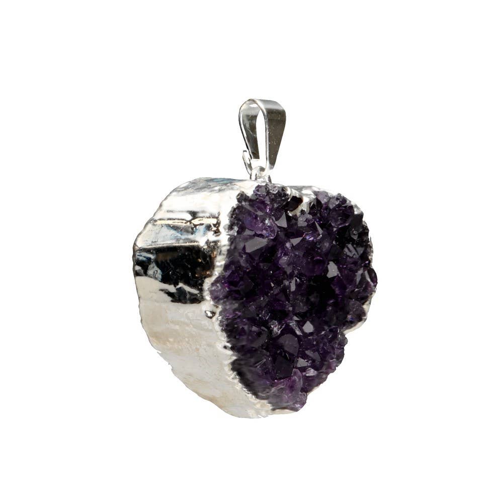 amethyst druse silber anhänger herz