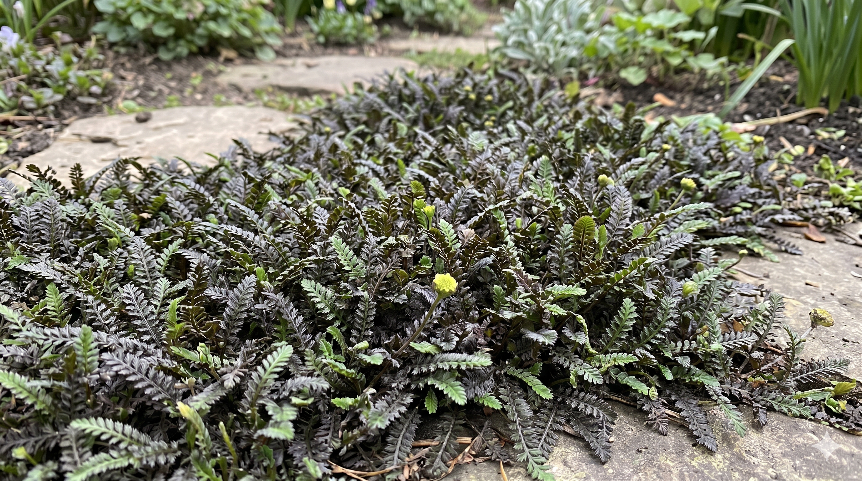 leptinella squalida platts black schwarzgrünes fiederpolster
