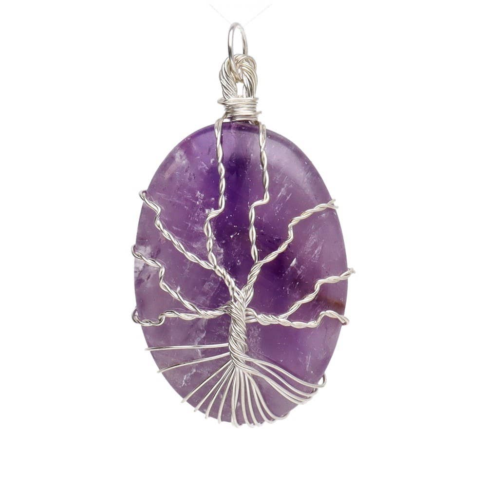 schmuck anhänger amethyst lebensbaum