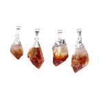 Pendentif chauffé avec pointe de citrine brute -BP-