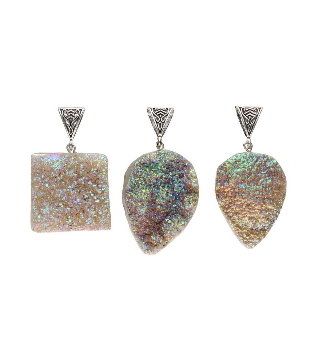 aqua aura bergkristall anhänger silber schmuck