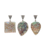 aqua aura bergkristall anhänger silber schmuck