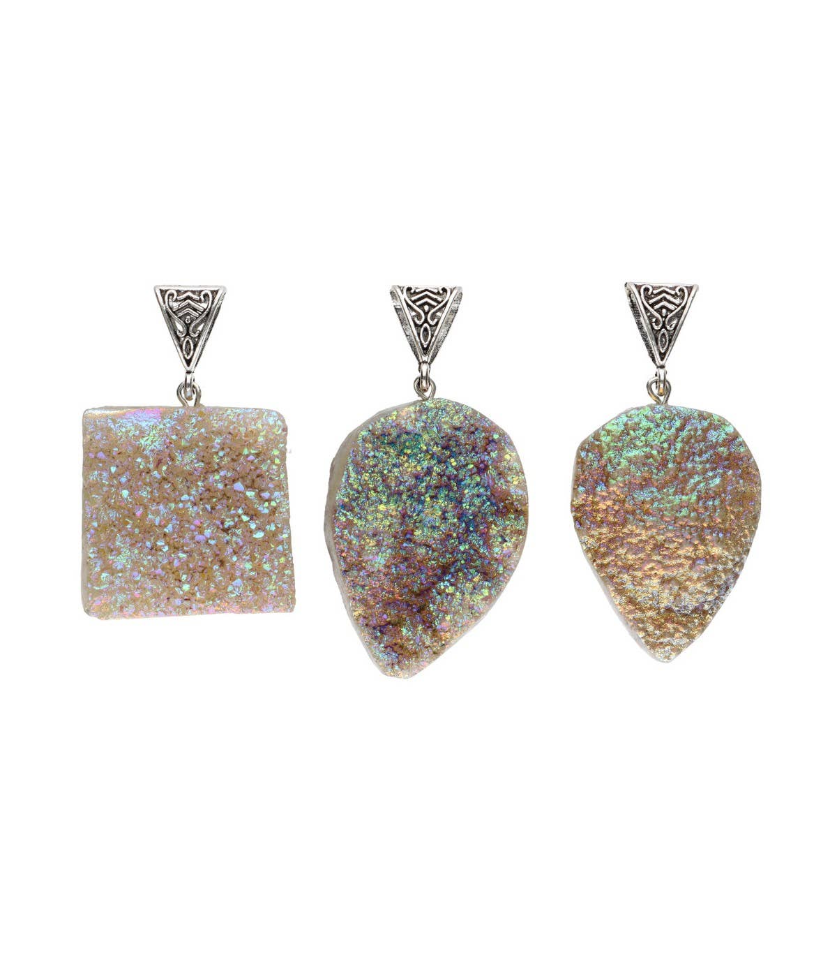 aqua aura bergkristall anhänger silber schmuck