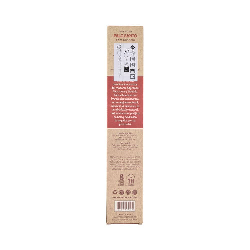 Sagrada Madre - Palo Santo Räucherstäbchen mit Sandelholz – 100% natürlich