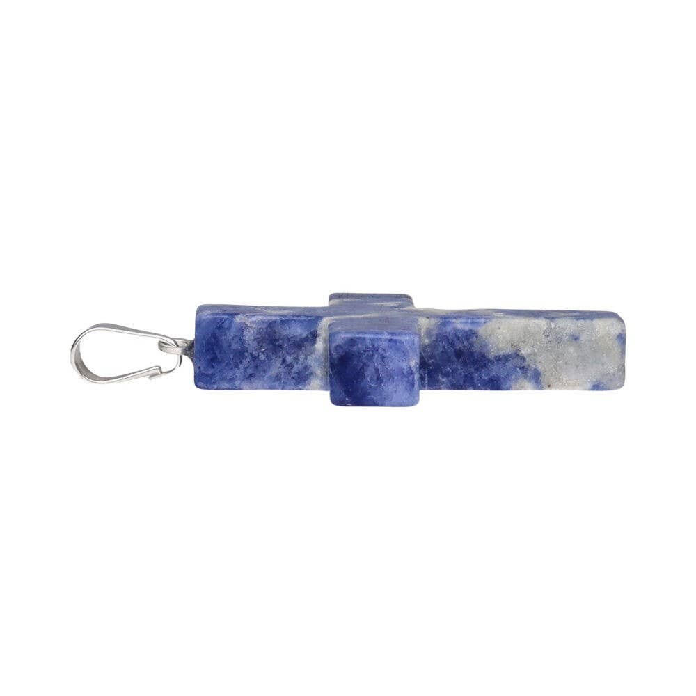 Pendentif croix en sodalite